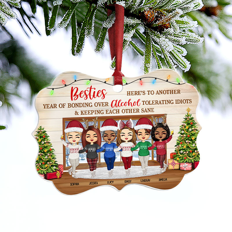 Best Friends Keeping Each Other Sane - Christmas Gift For BFF And Colleagues - Personalized Custom Aluminum Ornament