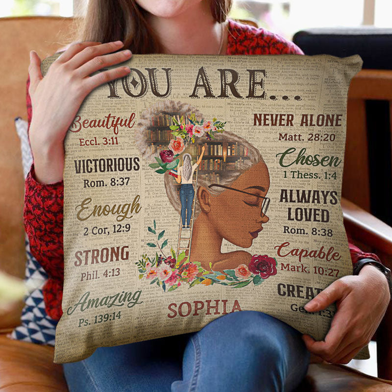 You Are Beautiful Victorious - Reading Gift - Personalized Custom Pillow