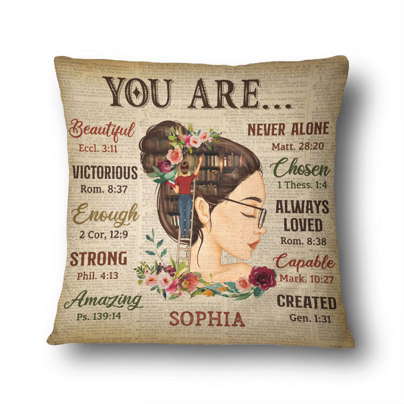 You Are Beautiful Victorious - Reading Gift - Personalized Custom Pillow