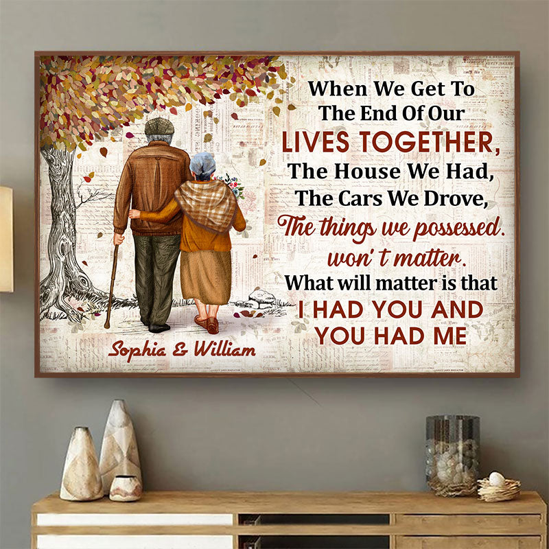 Family Old Couple Letter When We Get - Gift For Couples - Personalized Custom Poster