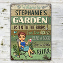 Listen To The Birds Feel The Breeze Gardening - Garden Sign - Personalized Custom Classic Metal Signs