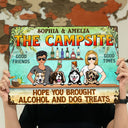 Hope You Brought Alcohol And Dog Treats Couple Husband Wife Summer - Backyard Sign - Personalized Custom Classic Metal Signs