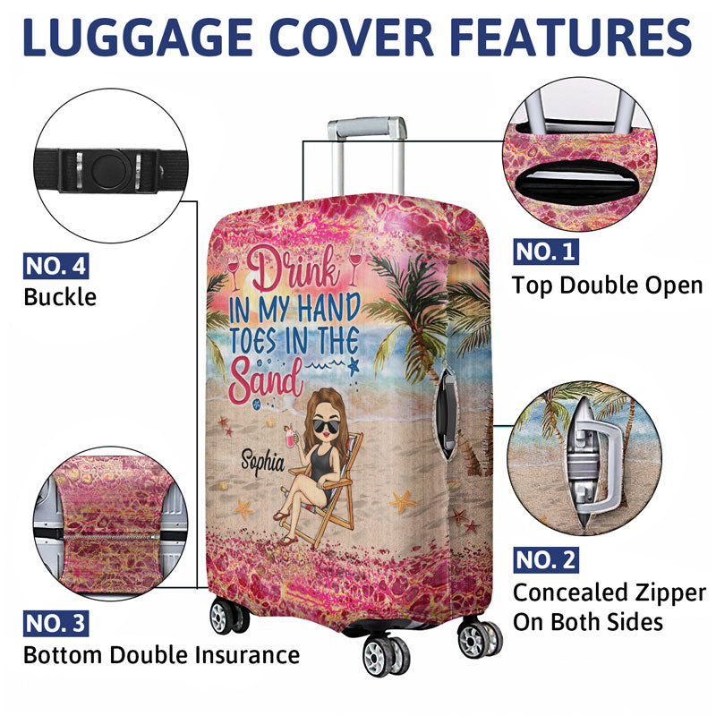 Classy Ladies Here's To Another Year Of Bonding Over Alcohol Beach Traveling Best Friends - Bestie BFF Gift - Personalized Custom Luggage Cover