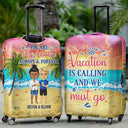 Beach Couple I Love You To The Beach And Back - Gift For Couples - Personalized Custom Luggage Cover