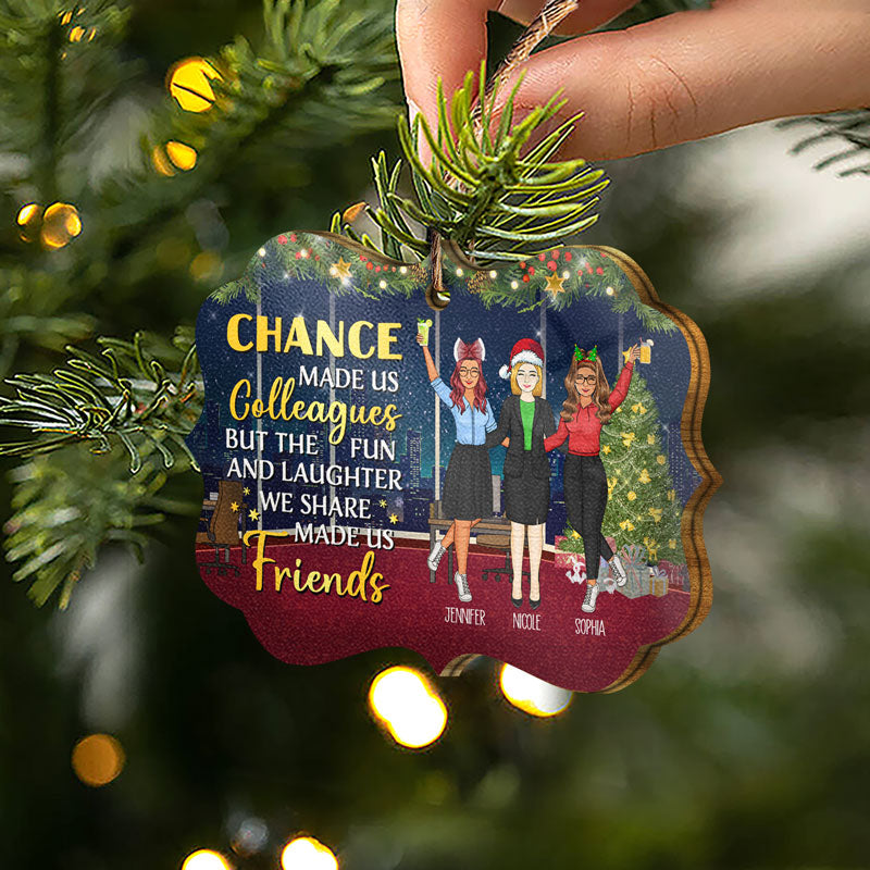 Work Made Us Colleagues But Our Potty Mouths - Christmas Gift For Best Friends And Co - Workers - Personalized Custom Wooden Ornament