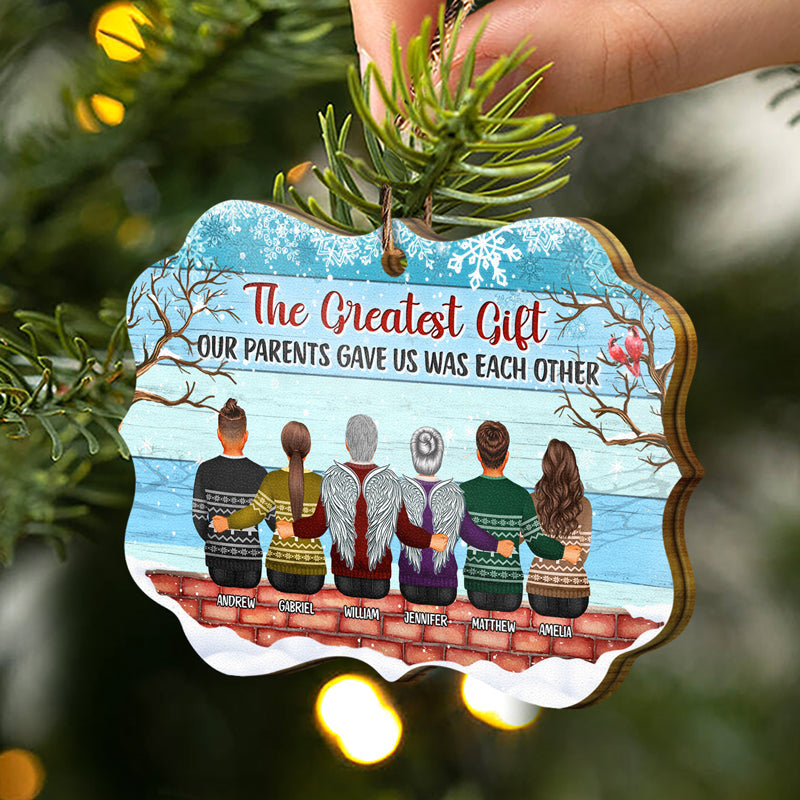 Family Where Life Begins And Love Never Ends - Christmas Memorial Gift - Personalized Wooden Ornament