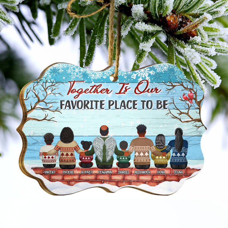 Family Where Life Begins And Love Never Ends - Christmas Memorial Gift - Personalized Wooden Ornament