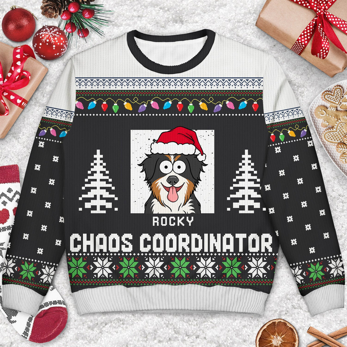 Chaos Coordinator - Funny, Christmas Gift For Dog Lover, Cat Lover, Pet Owner - Personalized Unisex Ugly Sweater