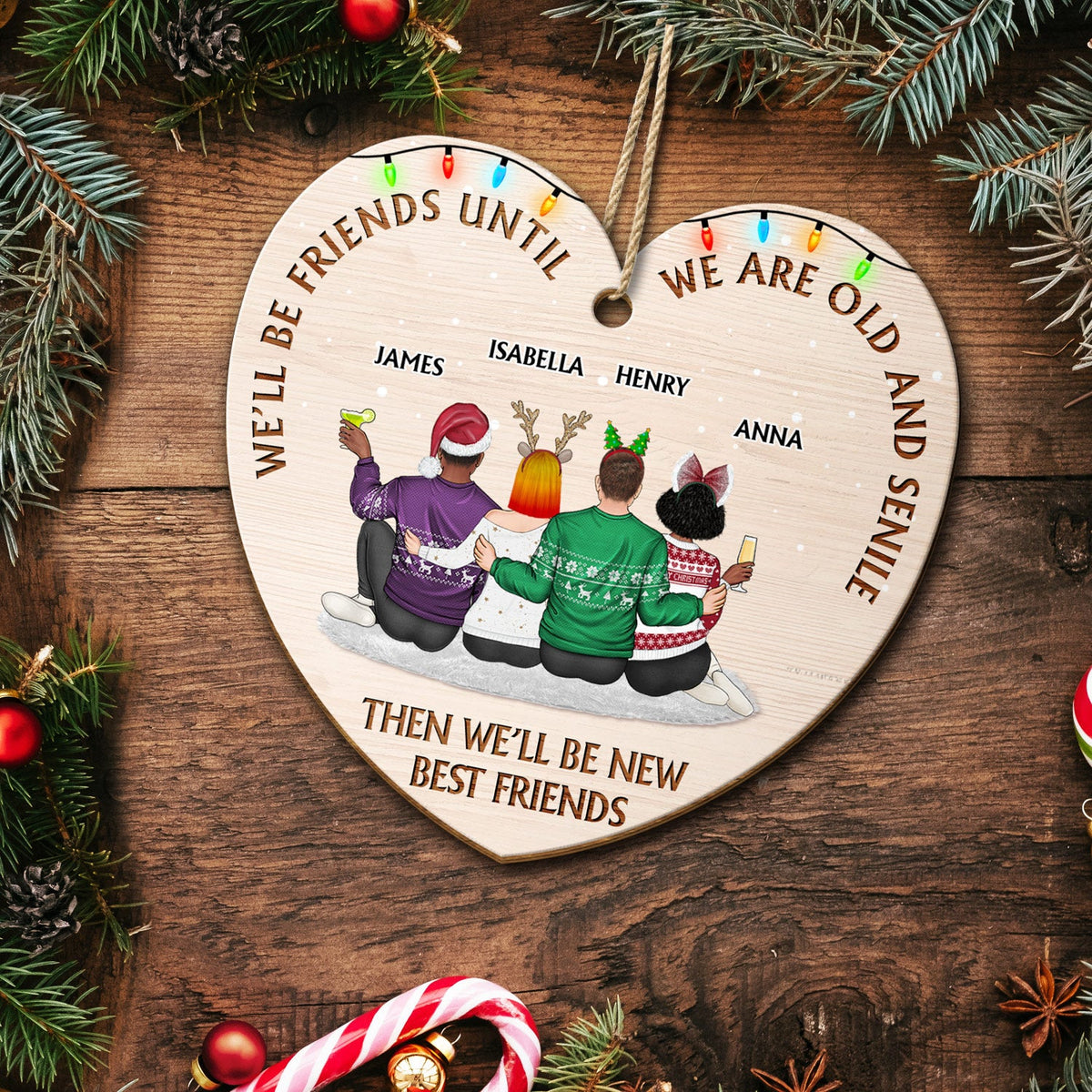 Our Memories Are Countless, Our Friendship Is Endless - Christmas Gifts For Best Friends, Besties - Personalized Custom Shaped Wooden Ornament