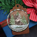 Custom Photo Pet Face - Christmas Gift For Dog Lovers, Cat Lovers, Pet Lovers, Pet Memorial - Personalized Circle Glass Ornament