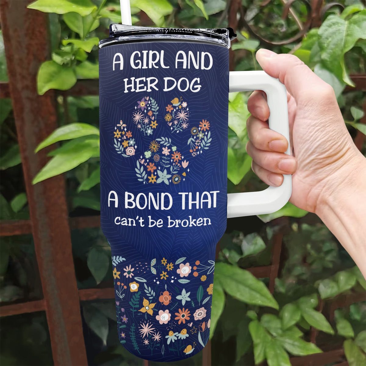 A Bond That Can't Be Broken - Holiday, Birthday Gift For Dog Lovers, Dog Mom - Personalized 40oz Tumbler With Straw