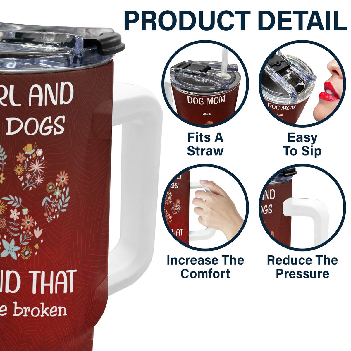 A Bond That Can't Be Broken - Holiday, Birthday Gift For Dog Lovers, Dog Mom - Personalized 40oz Tumbler With Straw