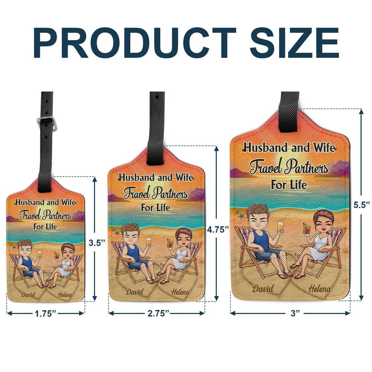 Travel Partners For Life - Gift For Travel Couples - Personalized Luggage Tag