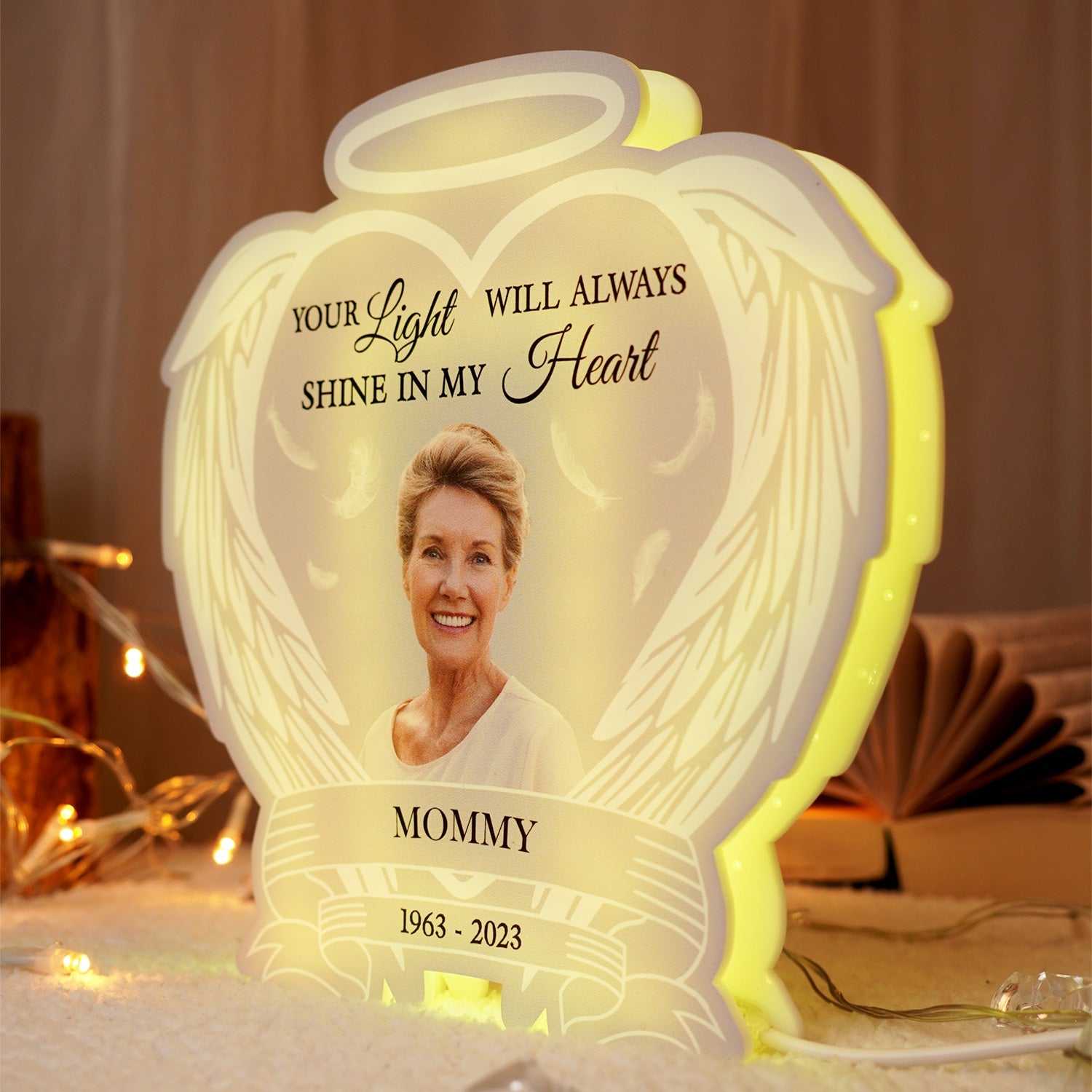 Custom Photo Always Shine In My Heart - Loving, Memorial Gift For Family, Siblings, Friends - Personalized Custom Shaped Photo Light Box