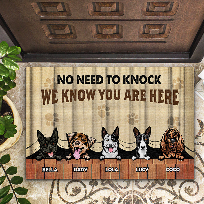 Dog Lovers No Need To Knock - Personalized Custom Doormat