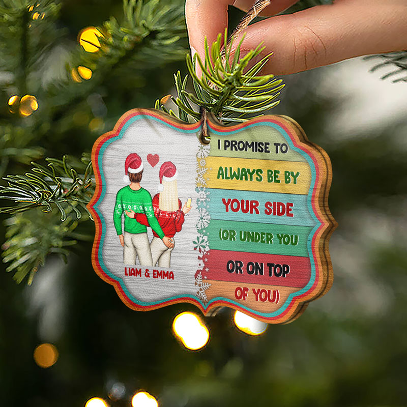 Christmas Couple Be By Your Side - Personalized Wooden Ornament