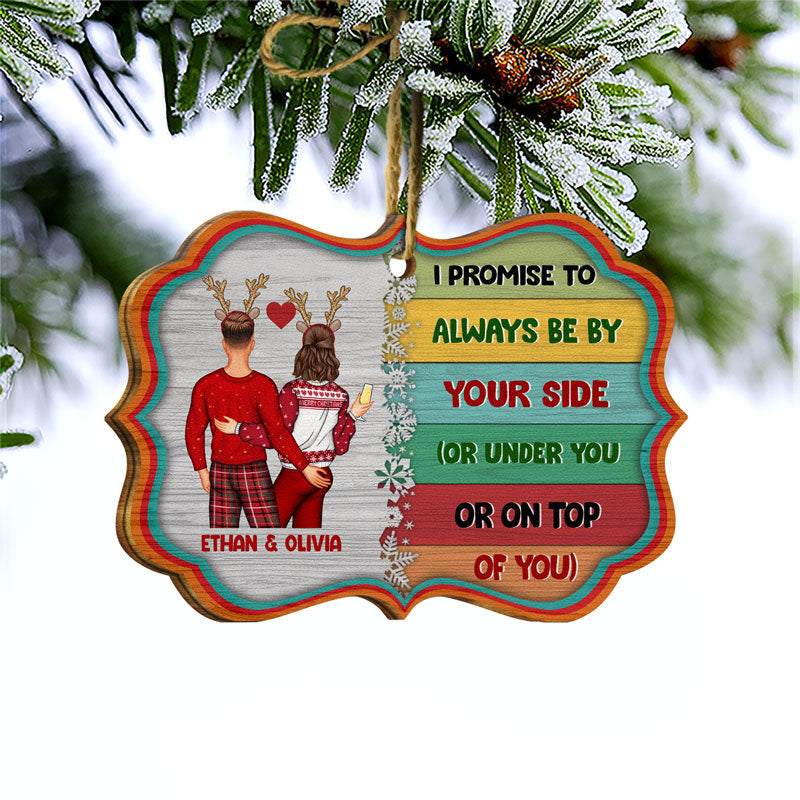 Christmas Couple Be By Your Side - Personalized Wooden Ornament