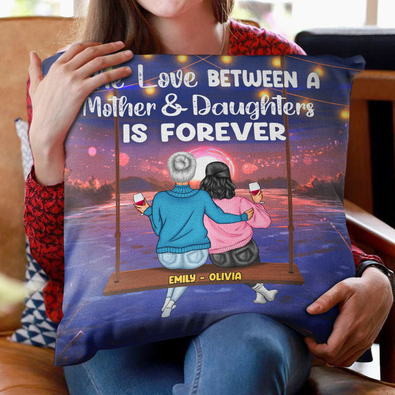 Mother & Daughters Forever Linked Together - Gift For Mother - Personalized Custom Pillow