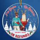 Christmas Couple I'm Yours No Return - Personalized Custom Circle Acrylic Ornament