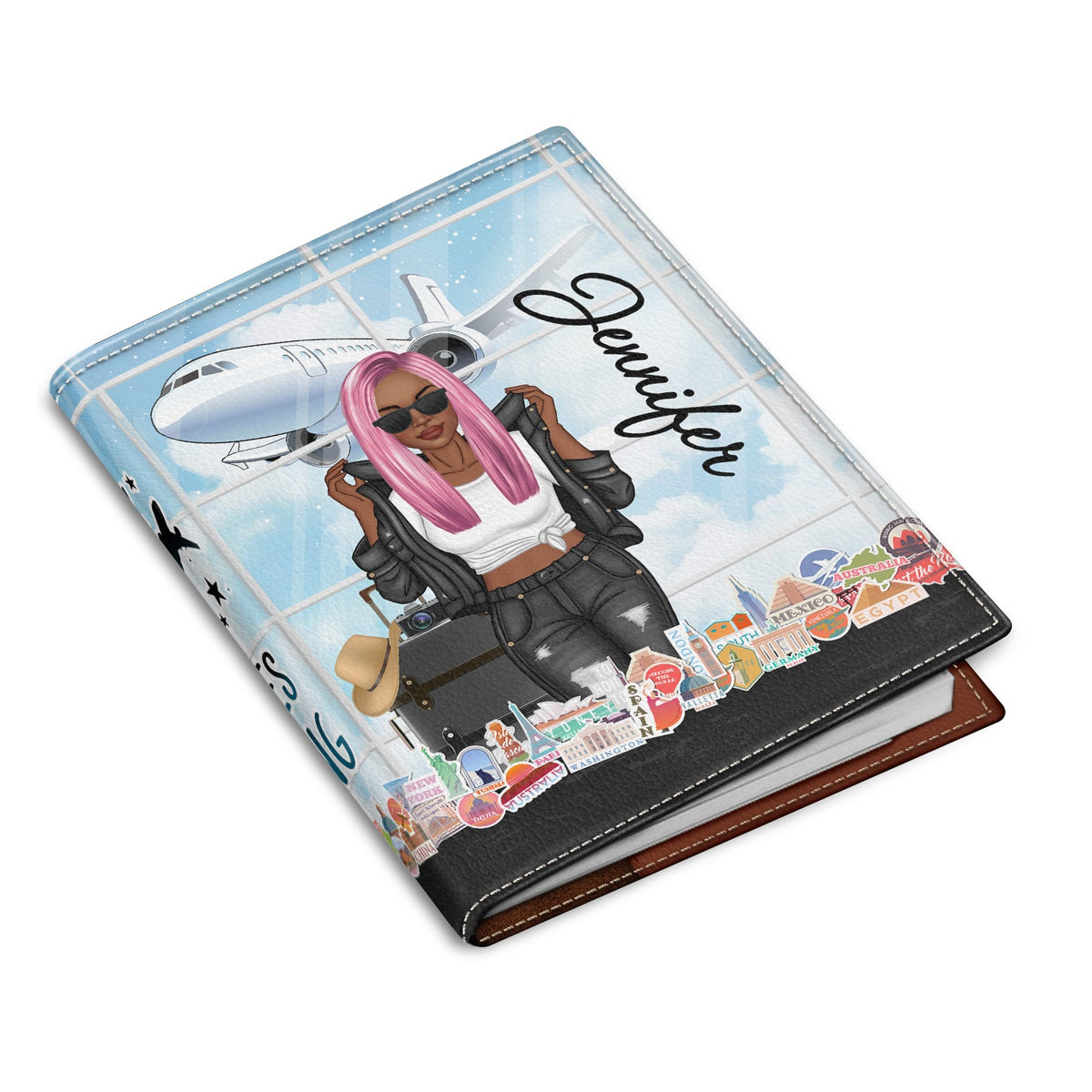 Fashion Just A Girl Who Loves Traveling - Personalized Custom Passport Cover, Passport Holder