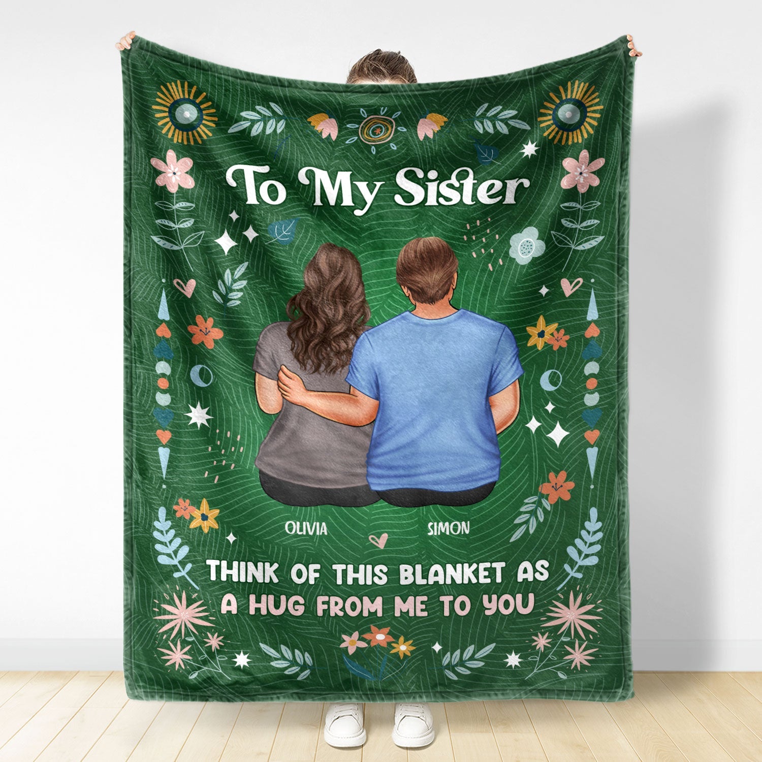 Brother Sister Think Of This Blanket - Gift For Sisters - Personalized Fleece Blanket