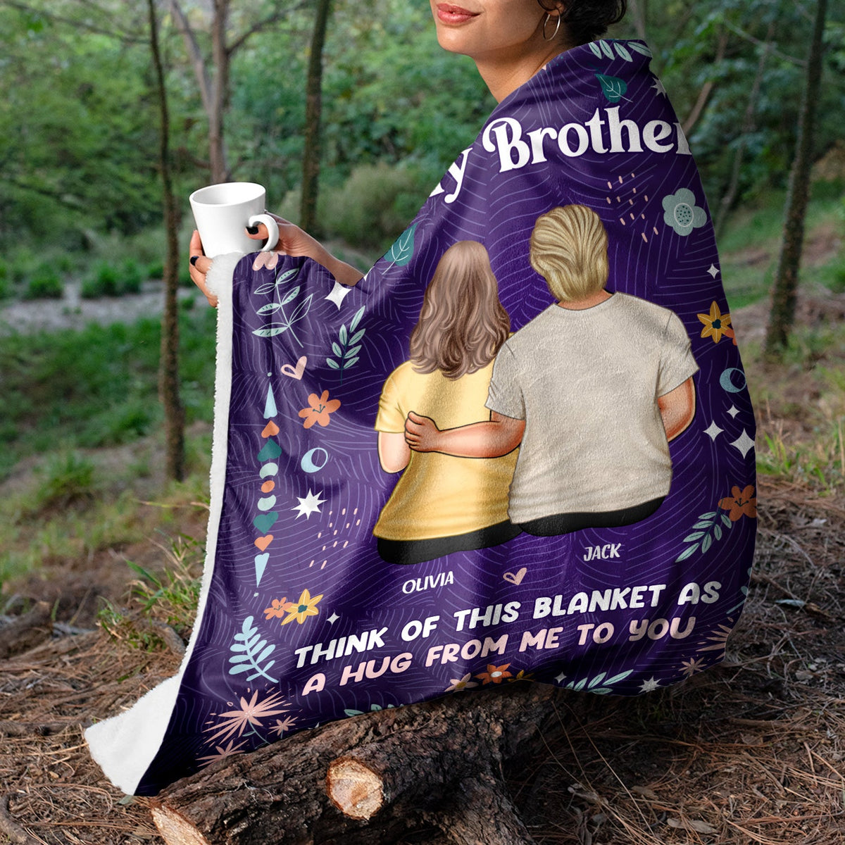 Brother Sister Think Of This Blanket - Gift For Sisters - Personalized Fleece Blanket