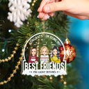 Christmas Congrats On Being My Besties Cartoon Drinking - Gift For Bestie - Personalized Custom Shaped Acrylic Ornament