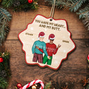 Christmas Couple You Have My Heart - Gift For Couples - Personalized Custom Shaped Wooden Ornament