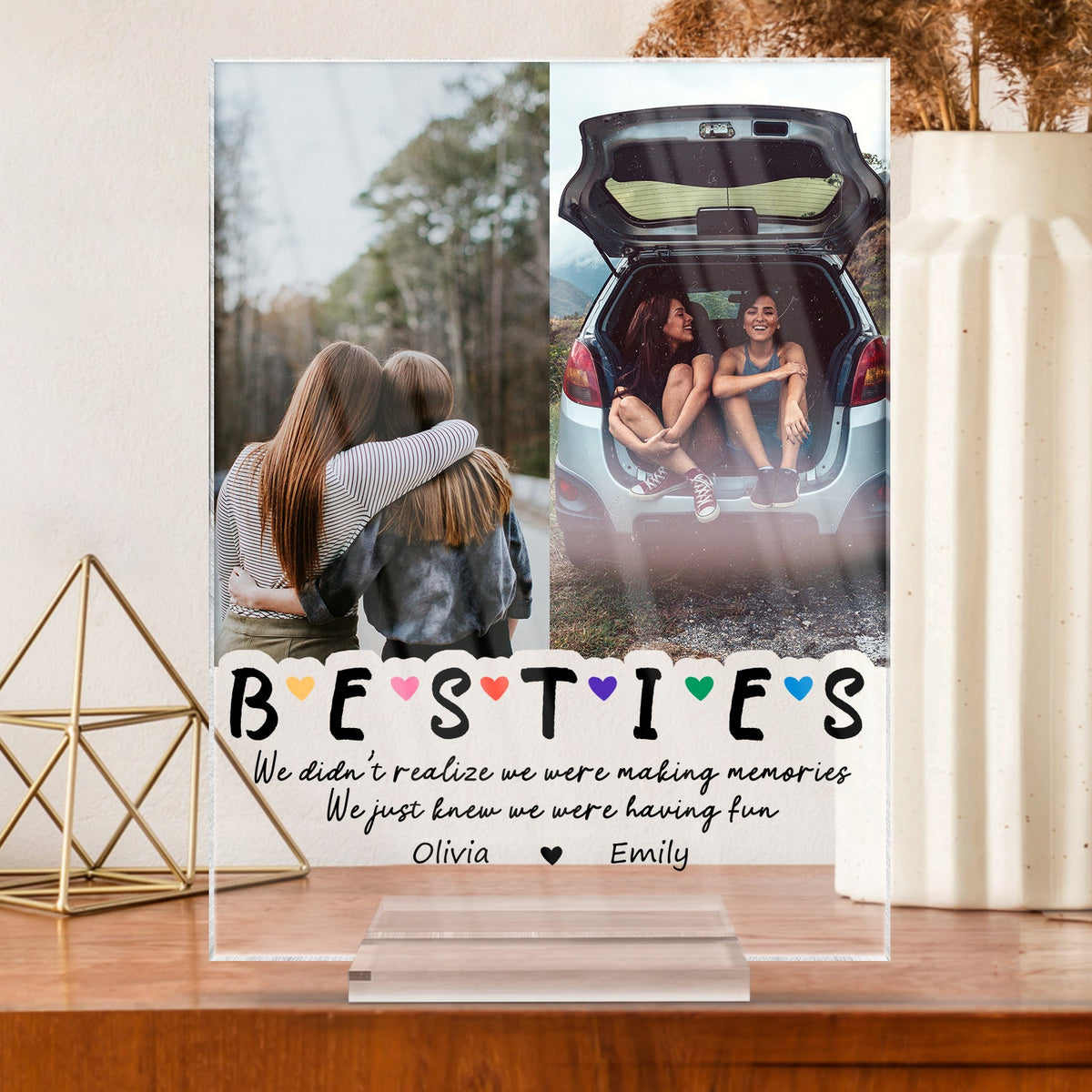 Custom Photo We Were Having Fun - Gift For Bestie - Personalized Vertical Rectangle Acrylic Plaque