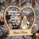 Christmas Kissing Couple I Promise To Always By Your Side - Gift For Couples - Personalized 2-Layered Mix Ornament