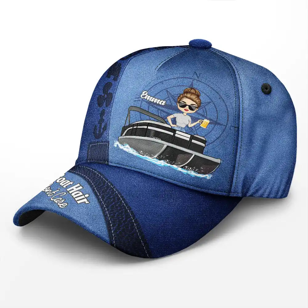 Pontoon Boat Hair Don't Care - Personalized Classic Cap