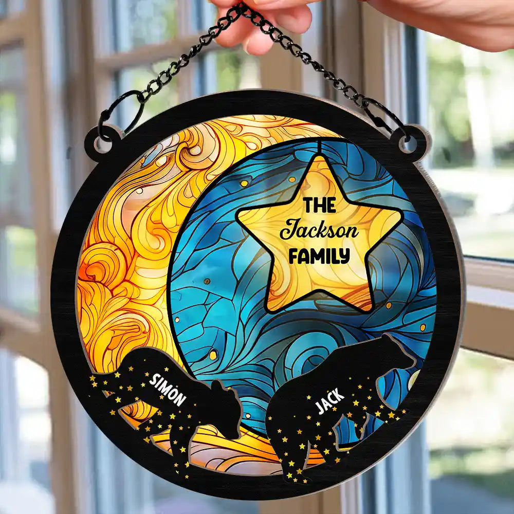 Bear Family - Personalized Window Hanging Suncatcher Ornament