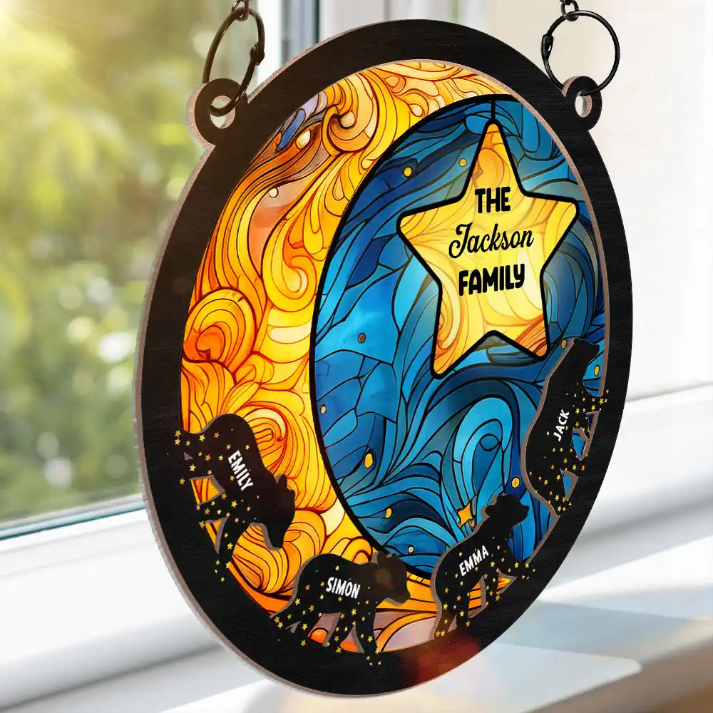 Bear Family - Personalized Window Hanging Suncatcher Ornament