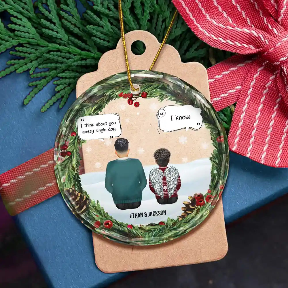 Christmas I Miss You More Than Everything - Personalized Circle Glass Ornament