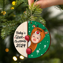 Custom Photo Christmas Santa Baby - Personalized 2-Layered Wooden Ornament