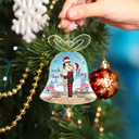 Gift For Couples - Christmas Couple Place Is Inside Your Hug - Personalized Custom Shaped Acrylic Ornament