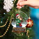 Gift For Couples - Christmas Snow Globe Never Want To Stop Making Memories - Personalized Custom Shaped Acrylic Ornament