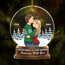 Gift For Couples - Christmas Snow Globe Never Want To Stop Making Memories - Personalized Custom Shaped Acrylic Ornament