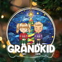 Christmas,Gift For Grandma,Gift For Grandpa,Gift For Grandparents,Love - Grandkids Sitting Together - Personalized Custom Shaped Acrylic Ornament