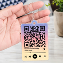 Custom Photo,Gift For Couples,Gift For Husband,Gift For Wife,Gift For Boyfriend,Gift For Girlfriend,Happy - Custom Photo Couple You & Me Favorite Song QR Code - Personalized Acrylic Keychain