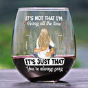 Gift For Couples, Gift For Husband, Gift For Wife, Gift For Boyfriend, Gift For Girlfriend - Sexy Couple Horny All The Time - Personalized Stemless Wine Glass
