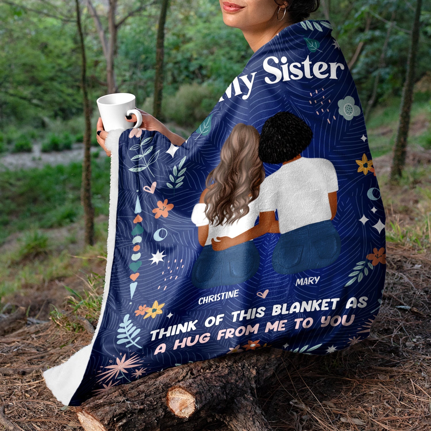 Think Of This Blanket - Gift For Sisters - Personalized Fleece Blanket