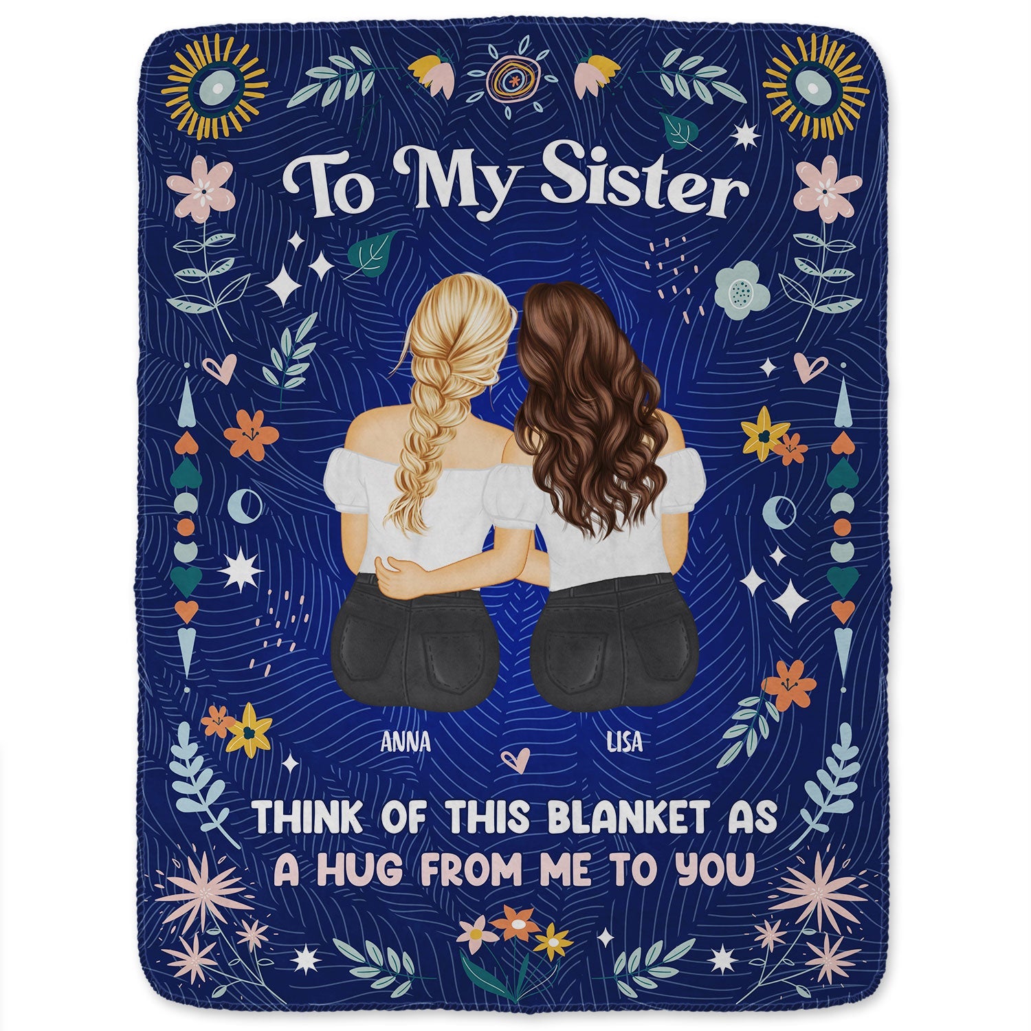 Think Of This Blanket - Gift For Sisters - Personalized Fleece Blanket