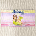 Beach Bestie Flamingo Girl - Gift For Bestie, Gift For Women - Personalized Beach Towel