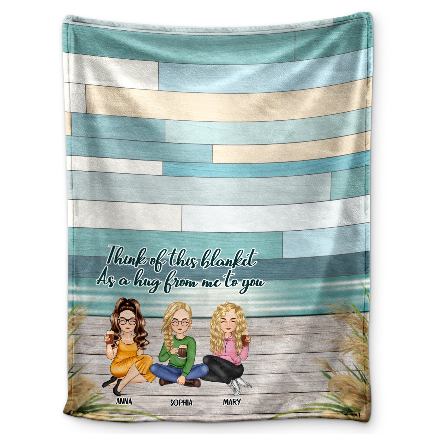 Bestie Sister A Hug From Me To You - Gift For Bestie, Gift For Sister - Personalized Fleece Blanket