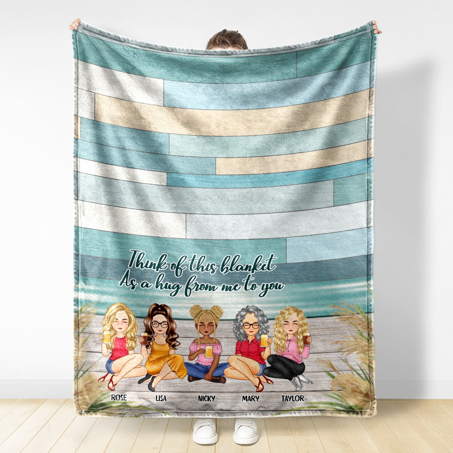 Bestie Sister A Hug From Me To You - Gift For Bestie, Gift For Sister - Personalized Fleece Blanket