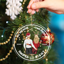 Christmas Couple All Because Swiped Right - Gift For Couples - Personalized Circle Acrylic Ornament