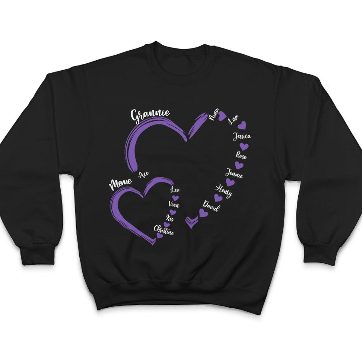 Heart Grandma Mom - Gift For Mother, Grandmother - Personalized T Shirt