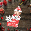 Custom Photo Baby's 1st Christmas - Personalized Cutout Acrylic Ornament