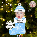 Custom Photo Baby's 1st Christmas - Personalized Cutout Acrylic Ornament